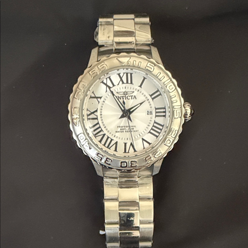Invicta Silver Watch with White Dial